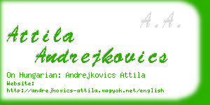 attila andrejkovics business card